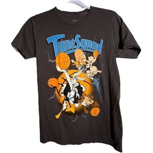 Space Jam Looney Tunes Tune Squad Gray Graphic T-shirt Men's XS Cartoon